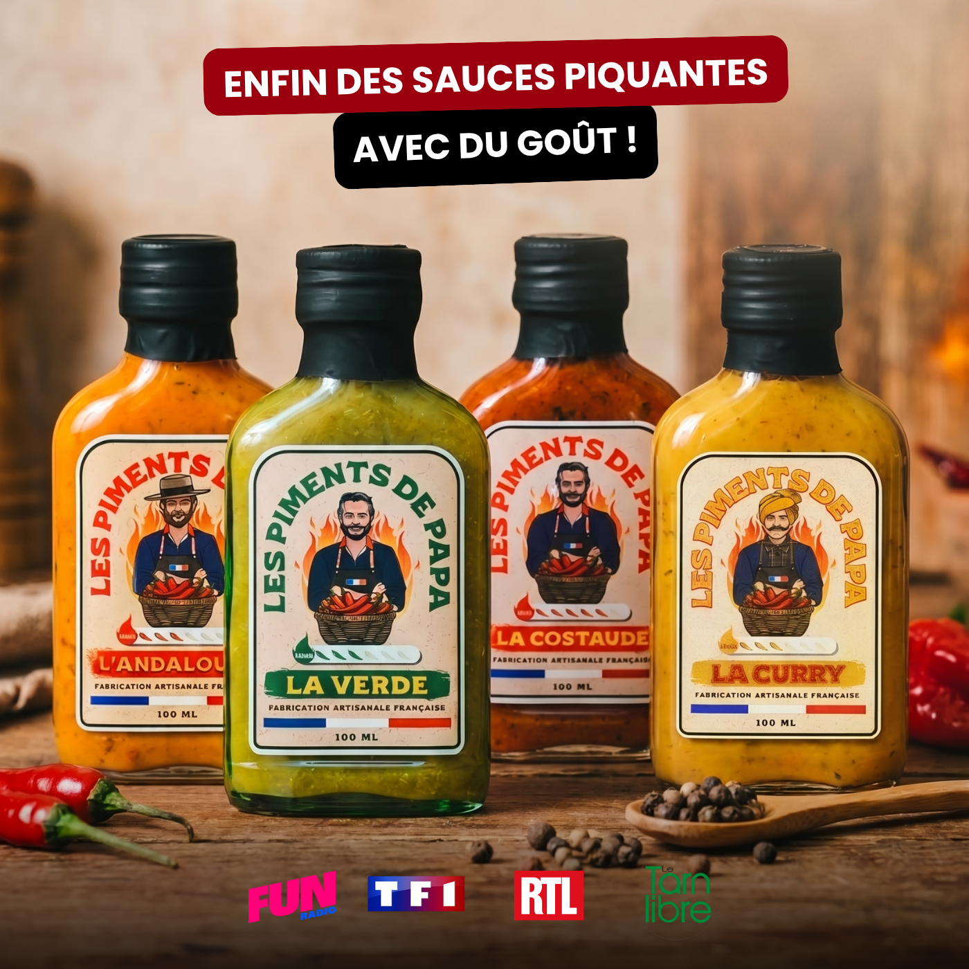 Coffret Découverte De 4 Sauces Piquantes Artisanales