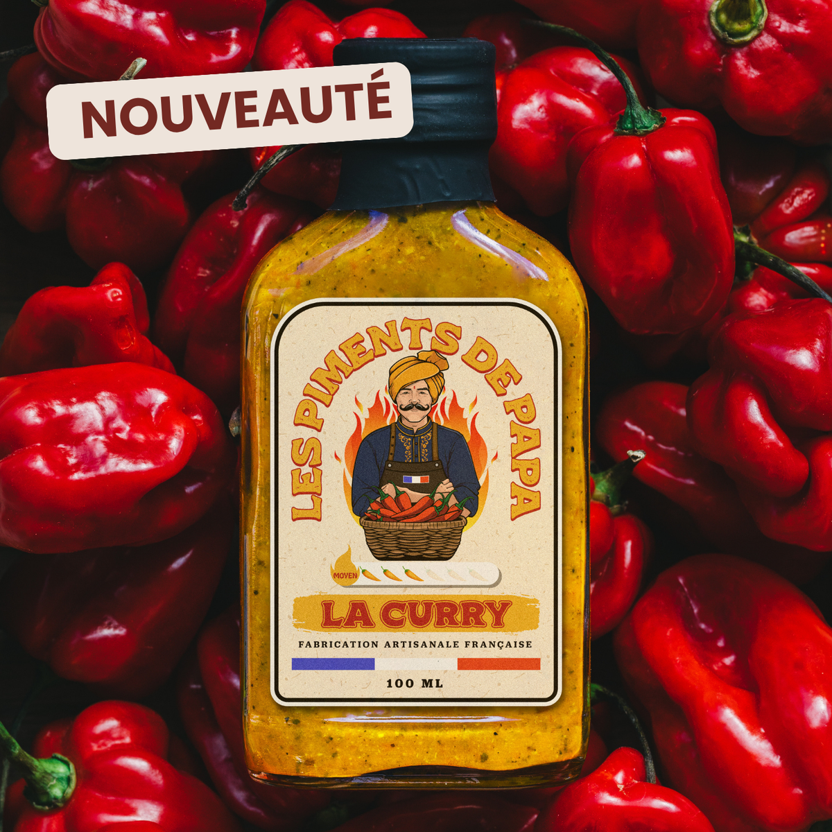 Sauce Piquante Au Curry Et Piment Habanero Artisanale